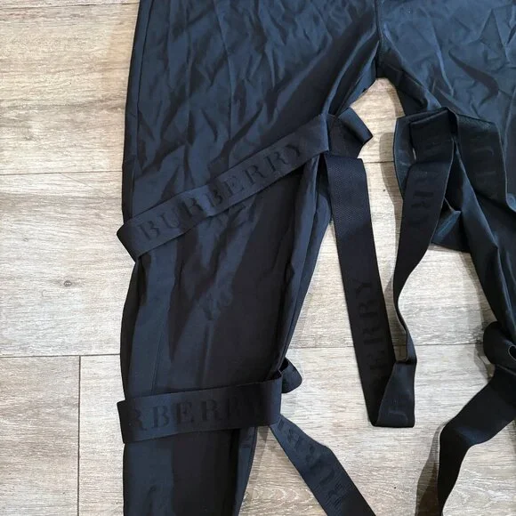 Burberry Black Bondage Strap Leggings
